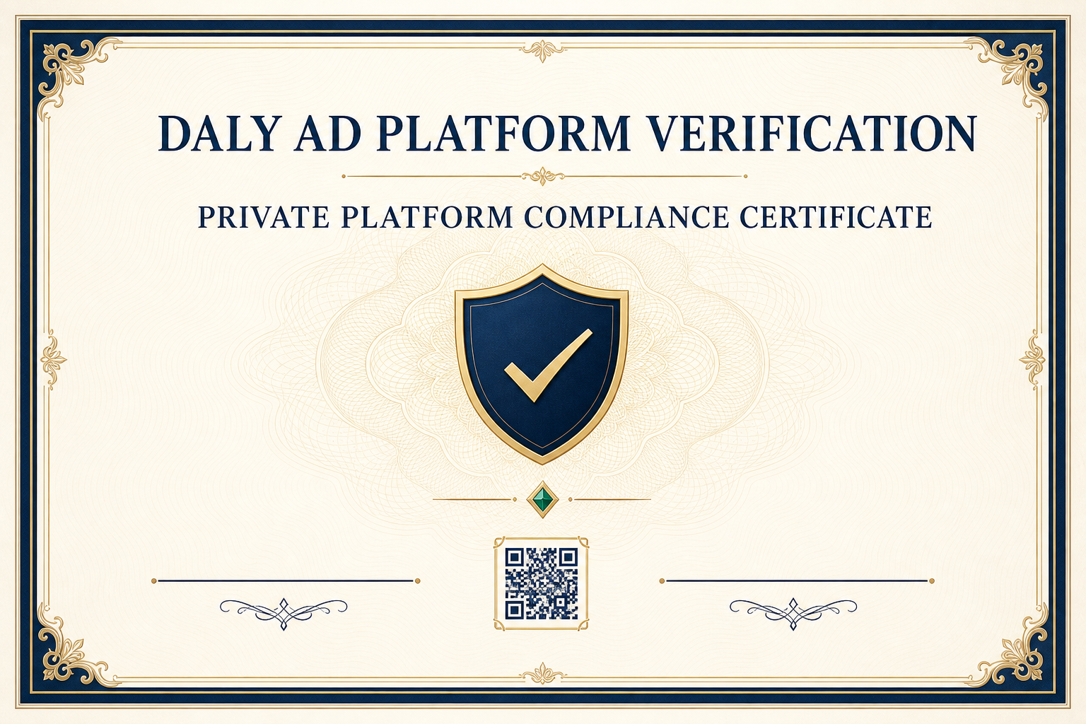DALY AD private platform verification certificate